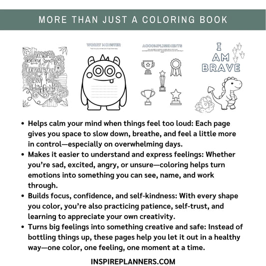 Sample art therapy coloring pages showing mandala and nature designs for therapeutic use