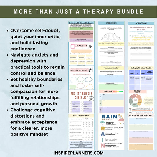 Therapy Bundle Benefits – More Than Just Worksheets for Anxiety, Depression, Self-Esteem, and Mental Wellness