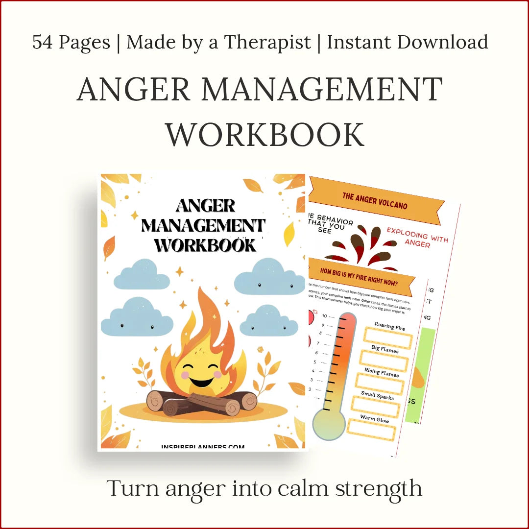 Printable Anger Management Workbook for kids – activities to manage big feelings