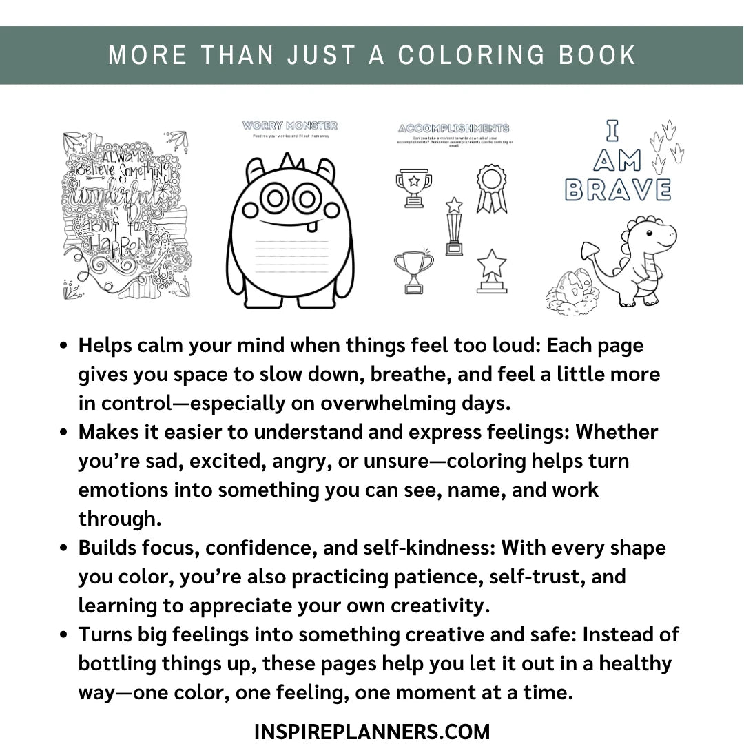 Sample art therapy coloring pages showing mandala and nature designs for therapeutic use