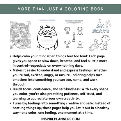 Sample art therapy coloring pages showing mandala and nature designs for therapeutic use