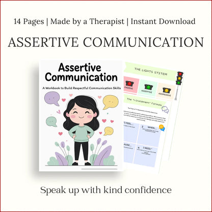 Printable Assertive Communication Workbook for kids – respectful communication skills and confidence building