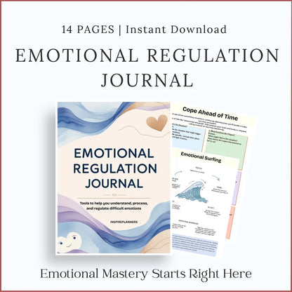 Emotional Regulation Journal printable workbook – 14 pages to process, manage, and regulate emotions