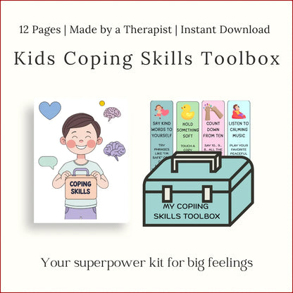 Kids coping skills toolbox printable – emotional regulation activities
