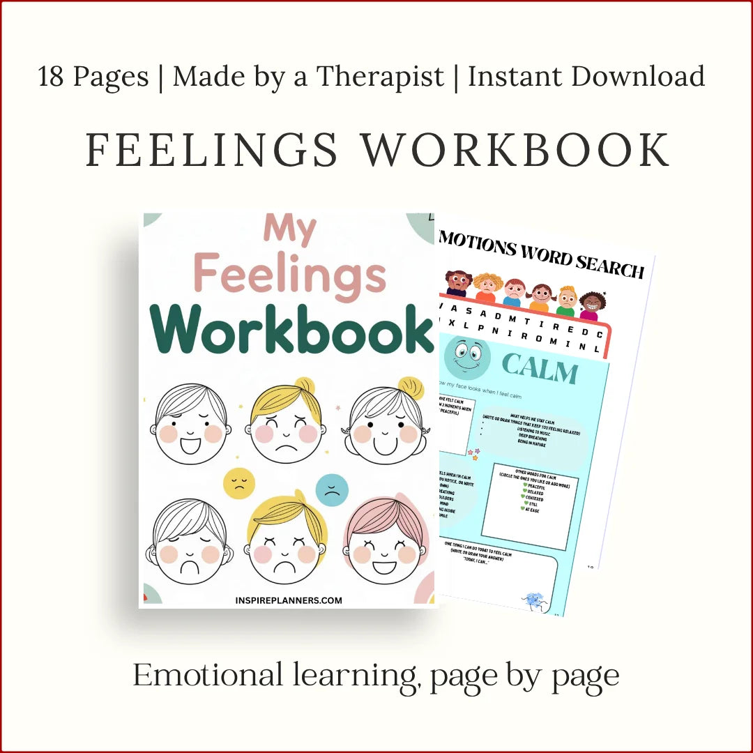 Printable kids feelings workbook – emotional learning activities