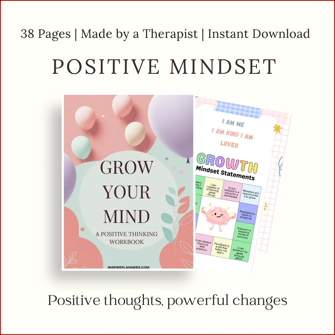 Printable Positive Mindset Workbook for kids – growth mindset and positive thinking activities