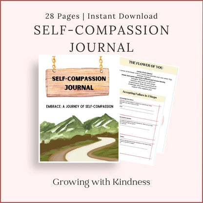 Self-Compassion Journal Printable Workbook – Guided Exercises for Emotional Healing and Kindness