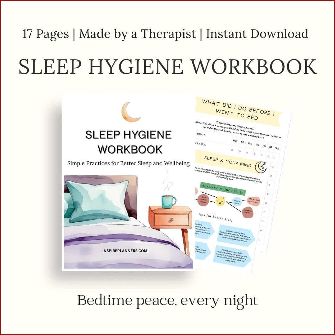 Printable Sleep Hygiene Workbook for kids – bedtime routine and better sleep practices