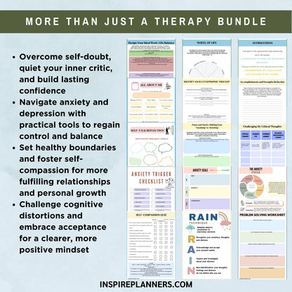 Therapy Bundle Benefits – More Than Just Worksheets for Anxiety, Depression, Self-Esteem, and Mental Wellness